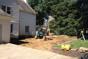 Construction phase of a new home addition in Mt. Lebanon by Action Builders
