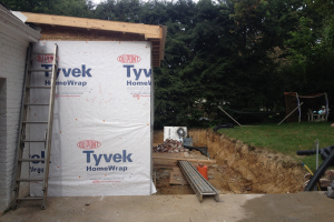 Construction phase of a new home addition in Mt. Lebanon by Action Builders