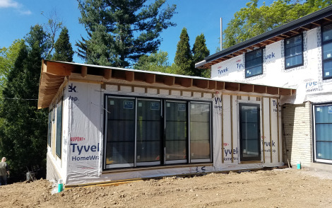 Pittsburgh home with an addition being constructed.